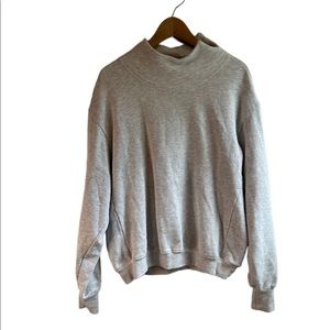 Joah. Brown  One Size Heather Gray Mock Neck Sweatshirt